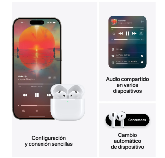 Apple AirPods 4 con Cancelación Activa de Ruido (2024 4ª gen)