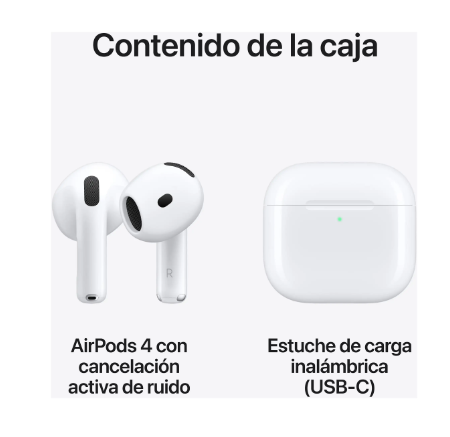 Apple AirPods 4 con Cancelación Activa de Ruido (2024 4ª gen)